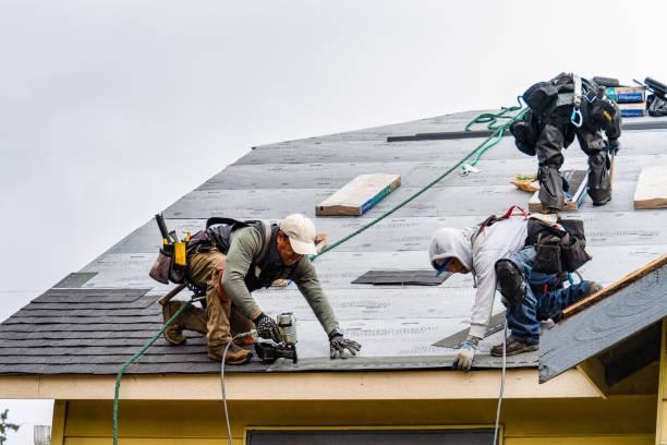 Professional Gutter Installation technician working in Kindred, ND